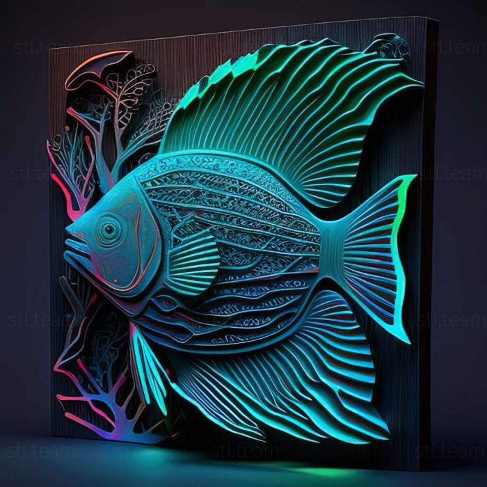 Animals Black neon fish